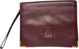 Cartier Pre-owned Clutches, female, Red, Size: ONE SIZE Pre-owned Leather Clutch