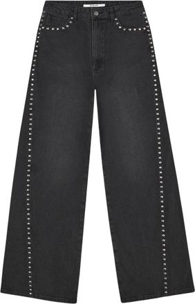 Homage Stijlvolle Palazzo Jeans met grote studs - Dames - Loose Fit Jeans - Zwart - W31 - Katoen - Jeans