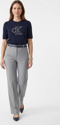 Calvin Klein Jeans Kurzarmpullover CALVIN KLEIN JEANS, Damen, Gr. XXL (46), evening blau, Web, Obermaterial: 100% Baumwolle, unifarben, regular fit normal, Rundhals, ein