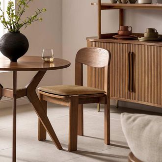 Castlery Anya Leather Dining Chair Set of 2 - Dark Brown by Castlery