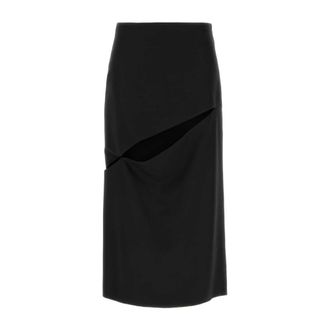 Jil Sander Midi Skirts, female, Black, Size: XL Cut-Out Midi Skirt