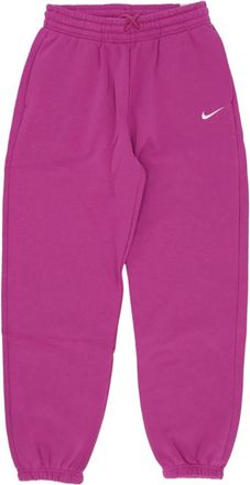 Nike Fuchsia/Sail High-Waisted Fleece Sports Wear - Dames - Trainingsbroeken - Roze - M - Katoen - Fitness