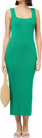 French Connection Kelly Square Neck Midi Dress In Green