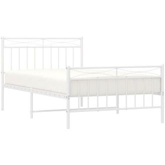 vidaXL Estructura Cama Sin Colch&oacute;n Con Estribo Metal Blanco 100x200 Cm Vidaxl