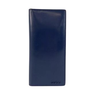 Gucci Pre-owned Leather Long Wallet - Heren - Vintage Accessoires - Blauw - ONE Size - Leer - Vintage