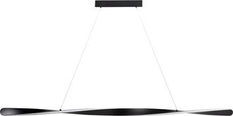 Beliani L&aacute;mpara Colgante Moderna Luz Led Integrada Pantalla Retorcida Ondulada Metal Negro Mahoi