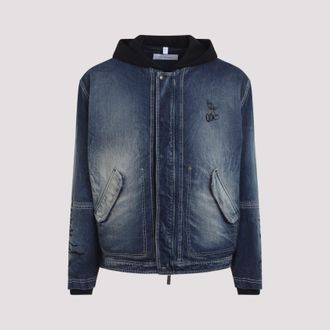 Off-white Uit witte kersenfleecejas
