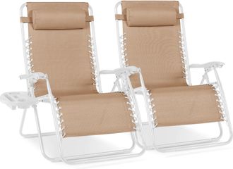 Best Choice Products Set of 2 Extra Wide Zero Gravity Lounge Chair Recliners w/ Cup Holder