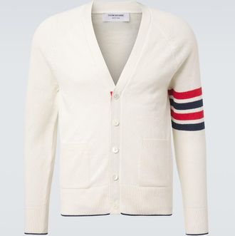 Thom Browne 4-Bar linen and cotton cardigan