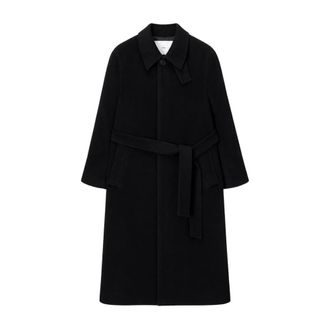 Dunst Belted Cashmere Mac Coat - Dames - Mantels - Zwart - Maat: XL Kasjmier