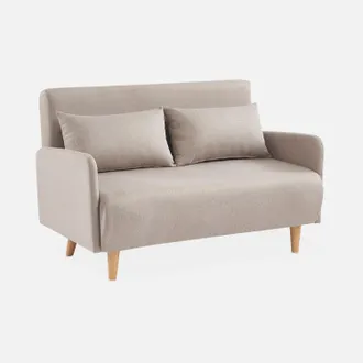Sweeek Sweeek - Divanetto Letto Clic Clac 2 Posti In Tessuto, Gambe In Legno