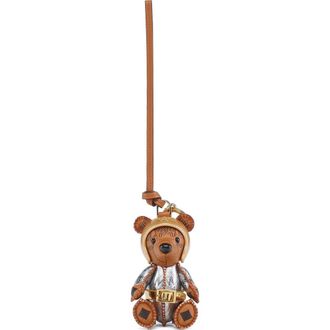 MCM Aren Space Bear Charm in Visetos in Cognac at Nordstrom