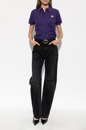 Mother Polo With Logo Patch, Womens, Purple