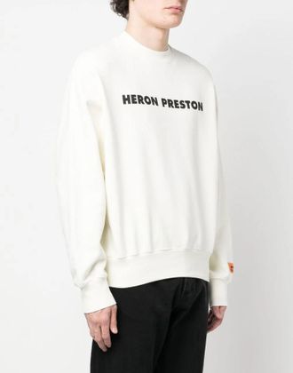 Heron Preston Mens This Is Not Logo Sweatshirt White Clothing > Knitwear