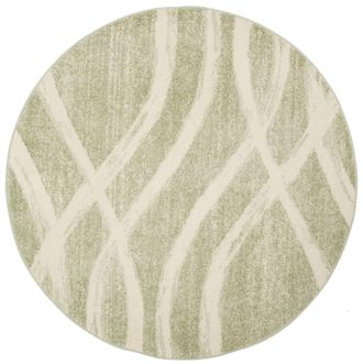 Safavieh Alfombra onda moderna envejecida de polipropileno verde/beige, 183 cm