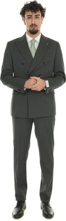 Paoloni Wollen Double Breasted Jurk - Heren - Business pakken - Grijs - S - Wol - Kostuums