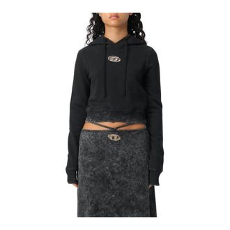 Diesel Hoodies & sweatvesten, Dames, Zwart, S, Cropped Hoodie