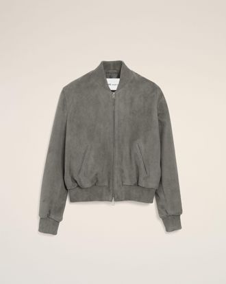 Ami Grey Goat Leather Ami De Coeur Zipped Jacket Grey - XS - for Men