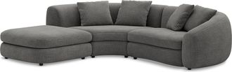 Castlery Fable Single Arm Sectional Sofa Left Facing Customized, Dark Grey, Spill Resistant, Ultra Deep Seats for Castlery Sofas