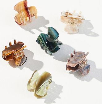 Anthropologie Speckled Mini Hair Clip Set