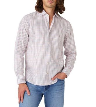 Robert Talbott Reynolds Ultra Light Weight Brushed Tattersall Shirt in Red Multi at Nordstrom, Size Xx-Large
