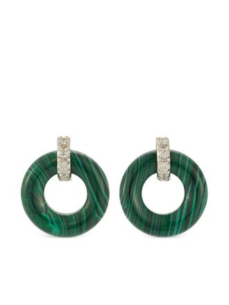 Mateo Bijoux Orecchini Donut in oro giallo 14kt con malachite e diamanti - Verde
