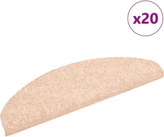 vidaXL Vidaxl - Tappetini per scale autoadesivi 20 pz 65x21x4 cm Marrone Chiaro semicircolari grandi