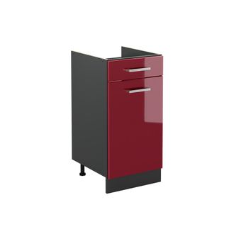 Vicco Mueble Bajo De Cocina R-line, Rojo De Alto Brillo/antracita, 40 Cm Sin Encimera, Vicco