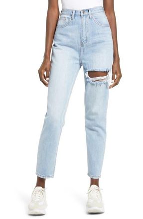 endless rose Ripped High Waist Ankle Jeans in Denim at Nordstrom, Size 25