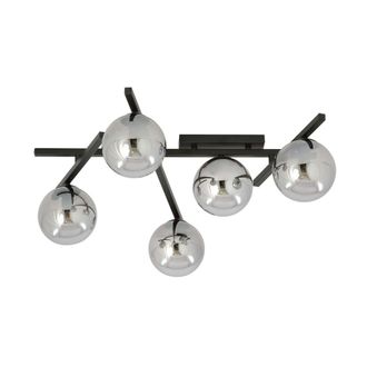Wonderlamp Plaf&oacute;n de techo 5 luces negro y gris con posici&oacute;n modificable