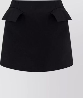 Alexander McQueen short wool skirt with front flap pockets