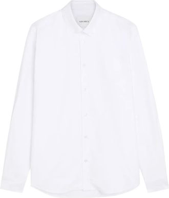 Les Deux Konrad embroidered-logo shirt - men - Organic Cotton/Elastane - S - White