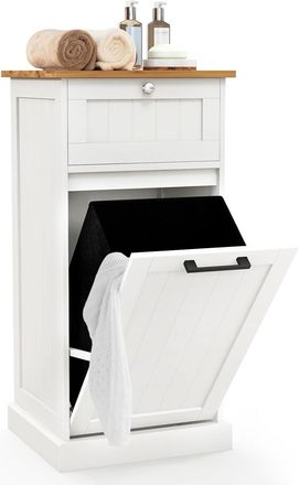 Costway Costway - Mueble Ropa Sucia, Mueble Ba&ntilde;o Con 1 Cesto 1 Caj&oacute;n Y Un Estante, Armario Ba&ntilde;o De Ropa Sucia Para Dormitorio O Cuarto De Lavado, 40 Cm X 37 C