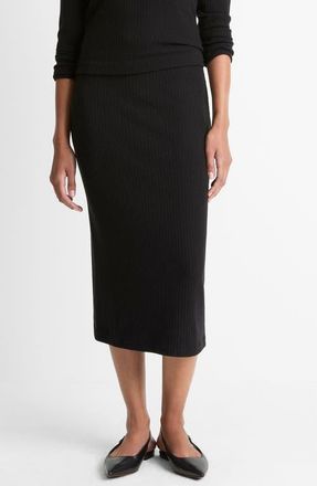 Vince Cozy Rib Skirt in Black at Nordstrom, Size Medium