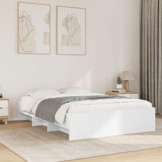 vidaXL Estructura De Cama Madera De Ingenier&iacute;a Blanca 135x190 Cm Vidaxl