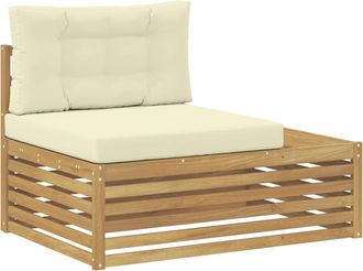 vidaXL Sof&aacute; Modular De Exterior Madera De Acacia S&oacute;lida Blanco Vidaxl