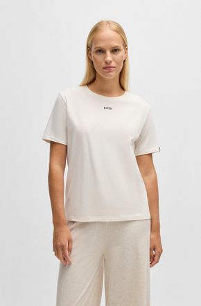 HUGO BOSS T-Shirt BOSS CI_T-Shirt, Damen, Gr. XL (42), weiss (open wei&szlig; 119), Single Jersey, Obermaterial: 95% Baumwolle, 5% Elasthan, unifarben, Basic, Basic n