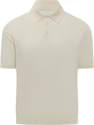 Malo White Solid Shirt Collar Polo