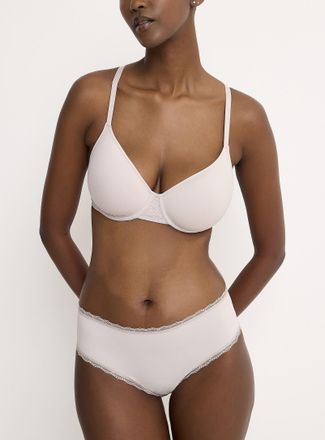 Miiyu Womens Lace trim microfibre classic Hipster Panties Recycled nylon