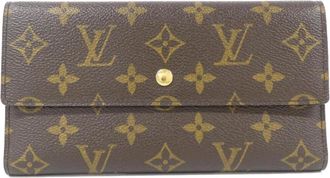 Louis Vuitton Brown Coated Canvas Long Wallet (Tri-Fold) (Pre-Owned)