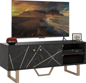 HOMCOM TV Unit For Living Room - TV Stand - Black Marble | TJ Hughes