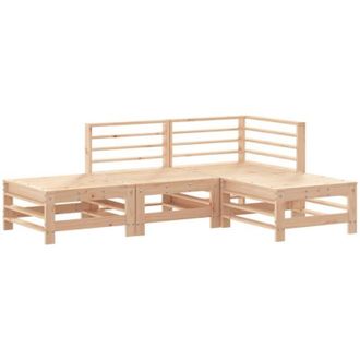 vidaXL 4 Piece Garden Lounge Set Solid Wood Pine vidaXL