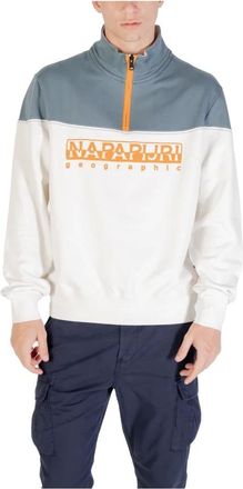 Napapijri Hoodies & sweatvesten, Heren, Veelkleurig, S, Katoen, Gedrukte Rits Sweatshirt Lente/Zomer Multicolor
