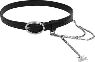 Karl Lagerfeld Leren Riem - Dames - Riemen - Zwart - 65 CM - Leer - Accessoires