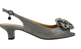 J. Rene&eacute; Womens Leonelle Slingback Pumps In Pewter Glitter