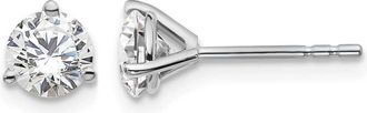 Diamond2Deal 14k Gold 1 ct Round Lab Grown Diamond Stud Earrings VS Clarity, D-E Color