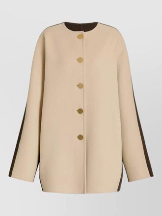 Alberta Ferretti long jacket oversized silhouette two tone