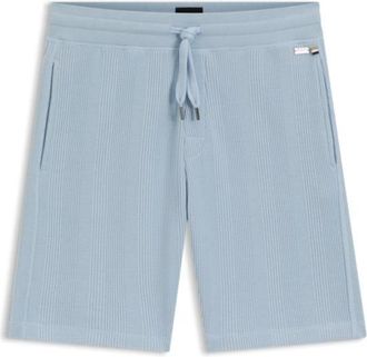 BOSS Cotton-blend shorts with waffle texture