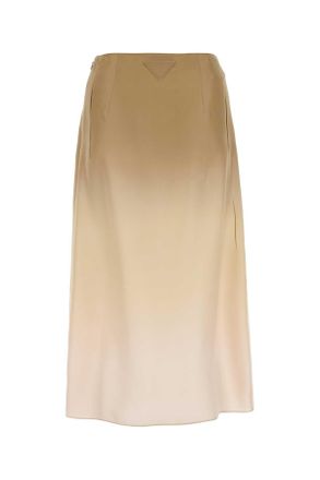 Prada Womens Multicolor Silk Skirt Corda Gonne