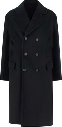Fendi Dubbele-rijen wollen angora jas - Heren - Mantel - Zwart - L - Wol - Jassen